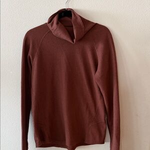 Kuhl waffles Ribbed Funnel Neck Sweater - Rust m